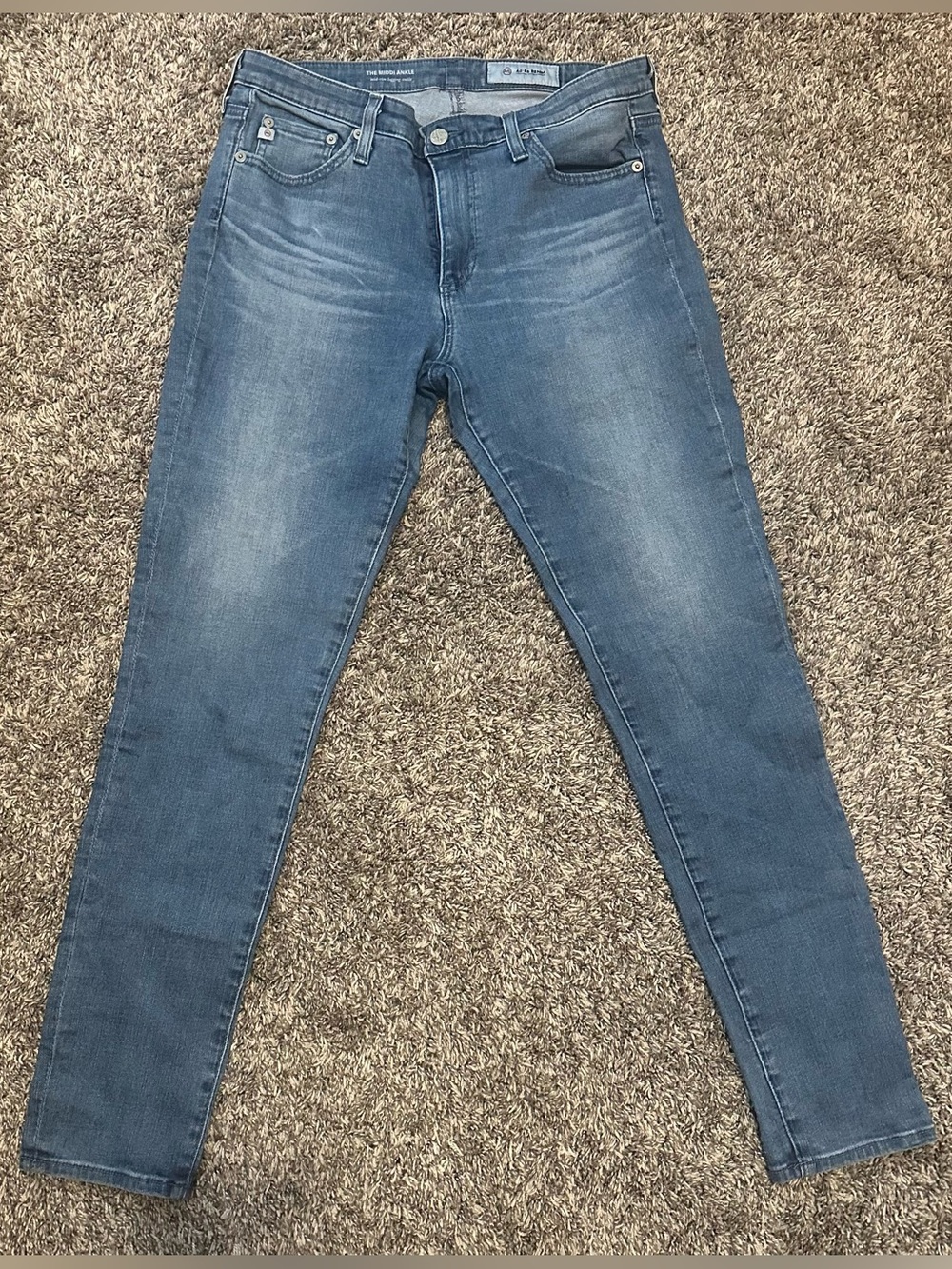 Ag Adriano Goldschmied Slim Stretch Skinny Jeans - Mid Blue Wash sz30